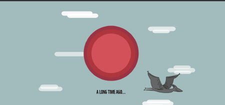 Illustration of an animated dinosaur and sun on the website "Your power panda"