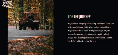 Photo of a red Jeep in a screenshot of the Metalandgas website