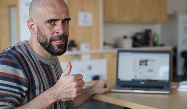 Alvaro Torres giving a thumbs up while successfully configuring accessibility settings in WordPress