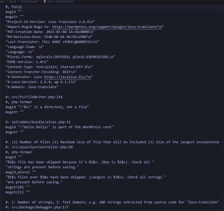 Example .pot file